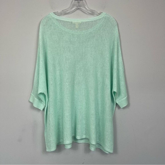 Eileen Fisher Organic Linen Open Knit Top M Boxy Slouchy Dolman Sleeve Sweeter - Picture 9 of 15